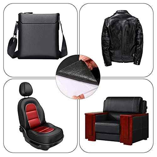 Parche Reparación de Cuero, 40 x 150 cm Cinta Adhesiva para Reparar Cuero PU, Rollo de Cuero Adhesivo para sofás, asientos de coche, bolsos, chaquetas, manualidades DIY, Negro