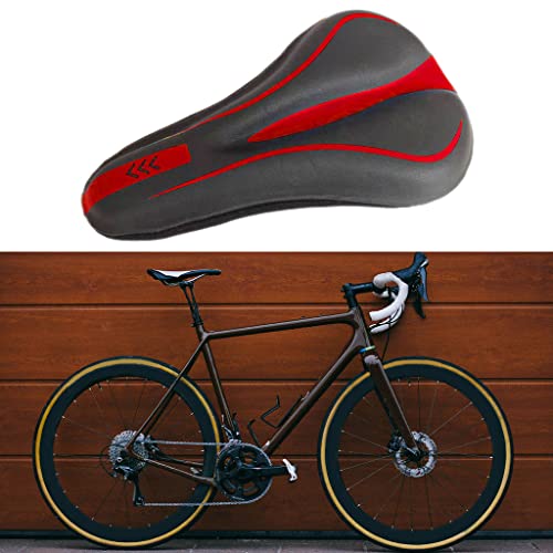 perfeclan Cómoda Funda de Asiento de Bicicleta Fundas de cojín Acolchadas para Bicicleta Reemplazo de Ciclismo - Rojo Negro