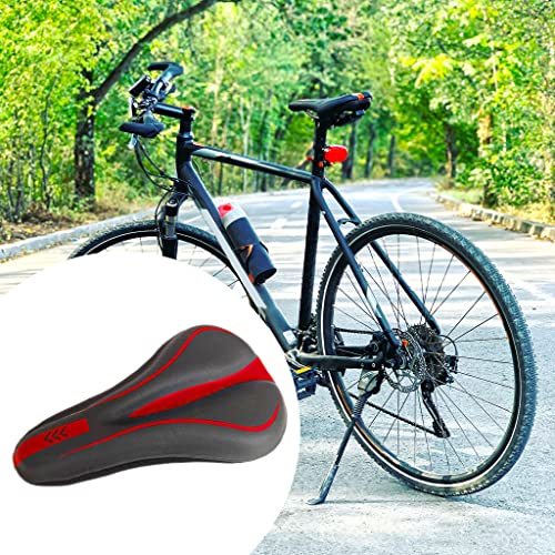 perfeclan Cómoda Funda de Asiento de Bicicleta Fundas de cojín Acolchadas para Bicicleta Reemplazo de Ciclismo - Rojo Negro