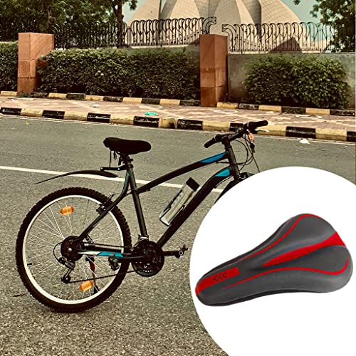 perfeclan Cómoda Funda de Asiento de Bicicleta Fundas de cojín Acolchadas para Bicicleta Reemplazo de Ciclismo - Rojo Negro