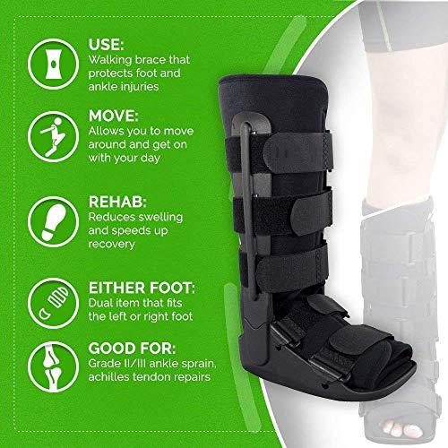 PHASFBJ Bota Ortopédica, Tobillo y Heal Fractura Soporte de Compresión Esguince Fascitis Plantar Bota de Walker Férula Nocturna Ayudar a Aliviar el Dolor y el Edema,S