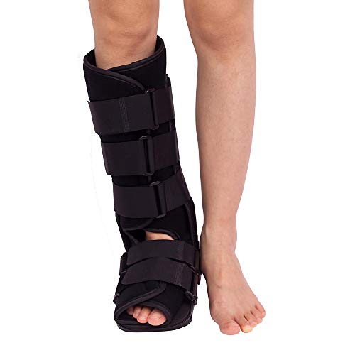 PHASFBJ Bota Ortopédica, Tobillo y Heal Fractura Soporte de Compresión Esguince Fascitis Plantar Bota de Walker Férula Nocturna Ayudar a Aliviar el Dolor y el Edema,S