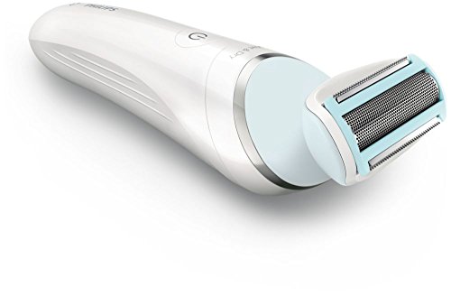 Philips, Afeitadora Femenina con una Cuchilla, uso en Seco y Húmedo, Mango Ergonómico, Blanco/Azul Claro