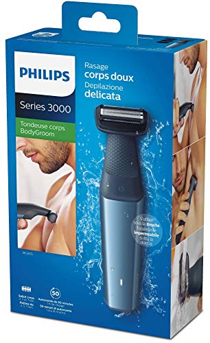 Philips Serie 3000 BG3015/15 - Afeitadora corporal apta para la ducha con 3 peines-guia 50 min de uso