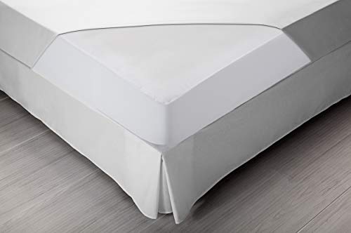 Pikolin Home - Protector de colchón de muletón 100% algodón con tratamiento antialérgico, impermeable y transpirable