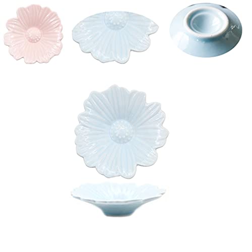 Plato de salsa 2pack salsa plato conjunto flor forma cerámica bowls bowls aperitivo placas mini condimento salsa platos salsa de soja vinagre snack condimento Cuencos para Salsas ( Color : Pink )