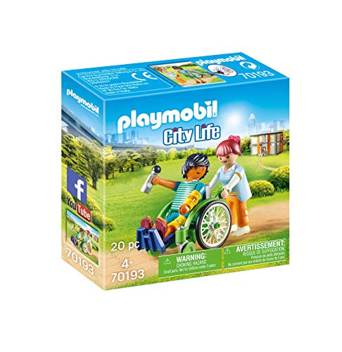 PLAYMOBIL City Life 70193 Paciente en Silla de Ruedas, A Partir de 4 años