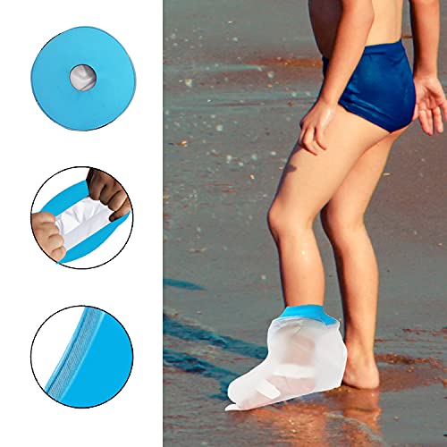 Protector de Escayola ​Impermeable para ducha, Niño Pie y Tobillo Cubiertas de Yeso Impermeable, El molde impermeable cubre el pie, cubierta impermeable Niño para el molde del yeso
