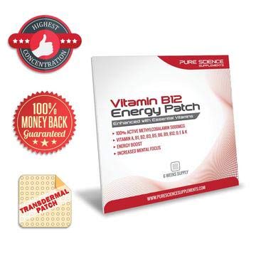 Pure Science Los parches transdérmicos de vitamina B12 metilcobalamina 5000 mcg - 6 semanas de suministro