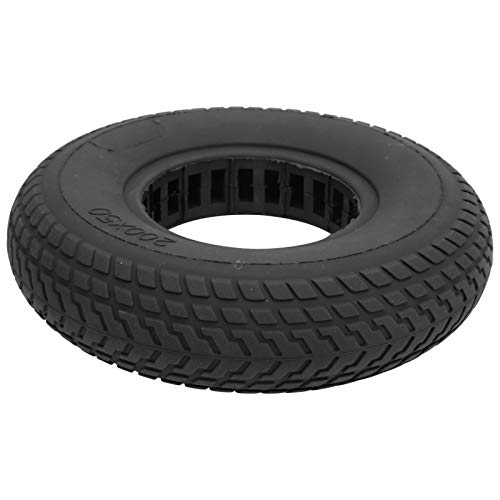 RANNYY Neumático para Patinete eléctrico, 200x50 mm Neumático sólido a Prueba de explosiones Neumático de Goma Amortiguación Hueca para Patinete eléctrico(Negro)