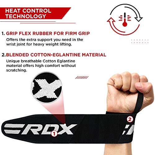RDX Muñequeras Gym Powerlifting Correas de Levantamiento, Aprobado por IPL y USPA, Wrist Wraps Deportivas para Culturismo Musculación Gimnasio Calistenia Fitness Halterofilia Gimnástico Entrenamiento