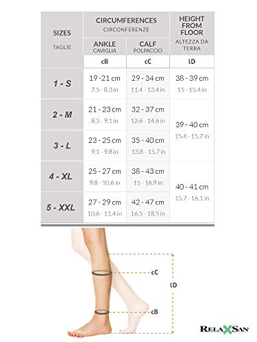 Relaxsan M2150 (Negro, Tg.5) Calcetines a la rodilla ortopédicos compresión graduada médica clase 2 - K2 microfibra