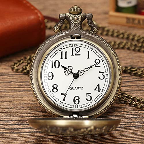 Reloj De Bolsillo De Cuarzo - Estilo Chino Bronce Serie Del Zodiaco Chino Diseño Reloj De Bolsillo De Cuarzo Reloj Animal Collar Colgante Regalo Cadena De Reloj Pasada De Moda, Rata, Cadena Grues