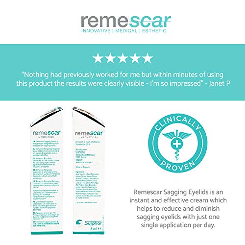 Remescar - Párpados caídos - Crema de efecto lifting para reducir las bolsas - Crema de ojos antienvejecimiento probada clínicamente para hombre y mujer - Relleno reafirmante para los ojos
