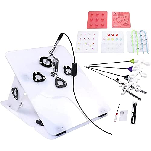 RGHS Caja De Entrenamiento Laparoscópica, Caja De Simulador De Cirugía con 6 Módulos De Entrenamiento 4 Instrumentos Quirúrgicos, para La Enseñanza del Entrenador De Instrumentos Quirúrgicos
