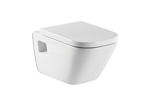 Roca A801470004 The Gap Standard - Tapa y asiento para inodoro, distancia entre los orificios de anclaje: 16 cm, Blanco, 453.5 x 350 x 35 mm