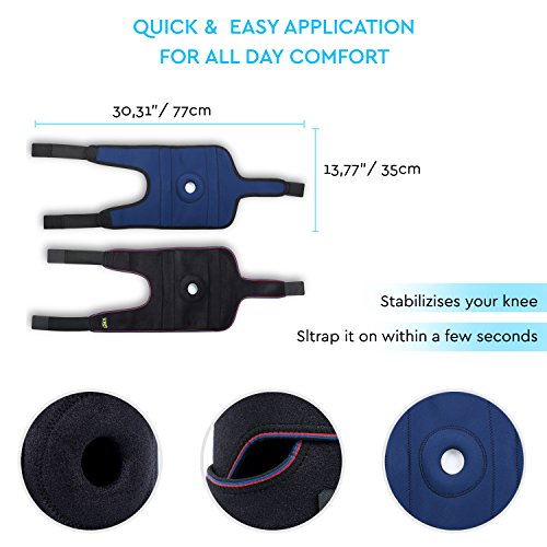 Rodillera De Neopreno con Rótula Abierta Soles - Diseño Ajustable Galardonado Y Durabilidad Maximizada - Rodillera De Compresión Antisudor para La Comodidad Y El Alivio Diarios
