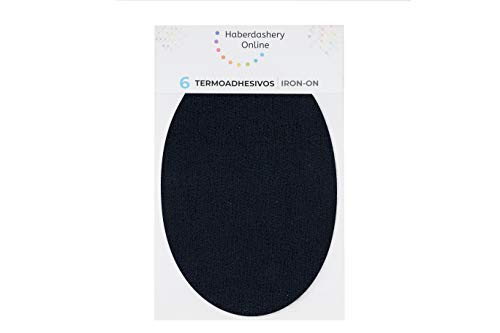 Rodilleras para chándal | Parches termoadhesivos para reparar ropa deportiva. 6 Coderas o rodilleras de 13,9 x 9,3 cms. Color: negro