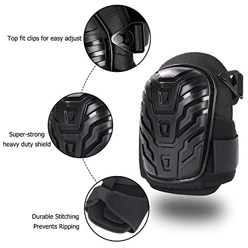 Rodilleras profesionales, para trabajo, CONSTRUCCIÓN, pisos, jardinería, limpieza, etc., rodilleras con fuertes correas antideslizantes y elástico ajustable, tiene buena resistencia a los golpes