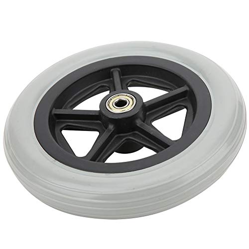 Ruedas de goma para sillas de ruedas, ruedas para sillas de ruedas resistentes al desgaste Silla de ruedas manual antideslizante de 7 pulgadas Silla de ruedas eléctrica par