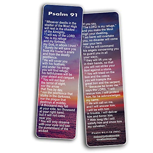 Salmo 91 Marcadores VNI (12-Pack) - Iglesia de memoria Verso Sunday School Rewards Escrituras - Christian Stocking fiesta de cumpleaños embutidoras favorece a granel Paquete Surtido