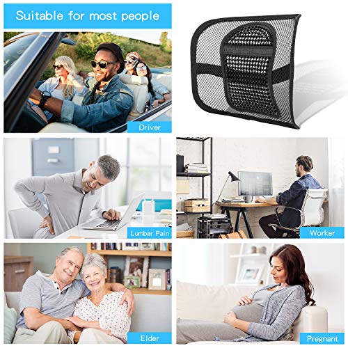 sanlinkee Cojín Lumbar Soporte para la Espalda Lumbar ergonómico Cojín de Soporte Lumbar para Silla de Oficina Coche corrije la Postura Alivia el Dolor Lumbar(Negro)