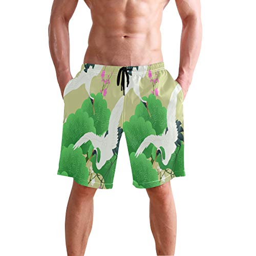 Sawhonn Japón Arte Grúa Pájaro Bañador para Hombre Pantalones Cortos Bañadores Shorts para Hombres Natacion Piscina Surf Playa