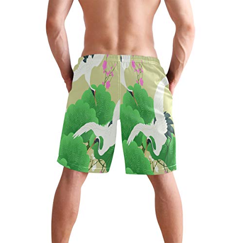 Sawhonn Japón Arte Grúa Pájaro Bañador para Hombre Pantalones Cortos Bañadores Shorts para Hombres Natacion Piscina Surf Playa