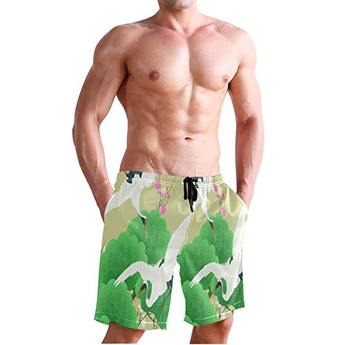Sawhonn Japón Arte Grúa Pájaro Bañador para Hombre Pantalones Cortos Bañadores Shorts para Hombres Natacion Piscina Surf Playa