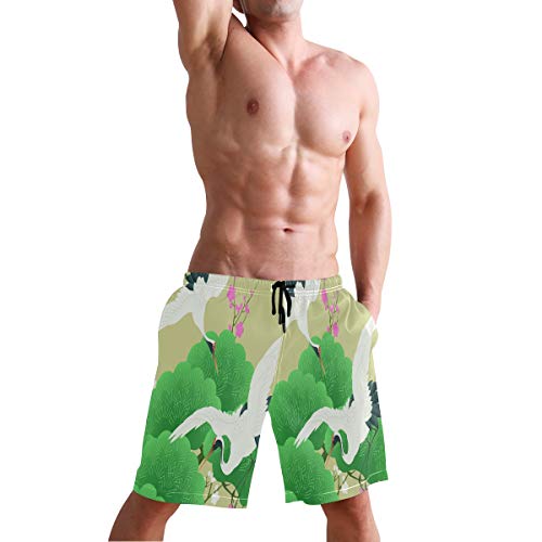 Sawhonn Japón Arte Grúa Pájaro Bañador para Hombre Pantalones Cortos Bañadores Shorts para Hombres Natacion Piscina Surf Playa