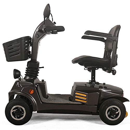 Scooter eléctrico plegable y cuatro ruedas del vehículo eléctrico para la capacidad de transporte de minusválidos eléctrico para ir de compras y fácil aparcamiento reposabrazos que puede abrirse,3