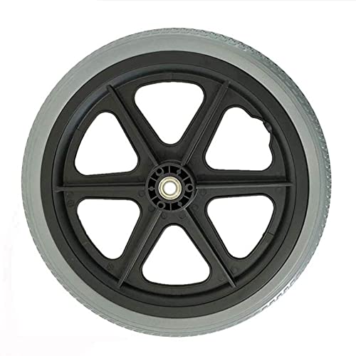 SFSGH Rueda Trasera de Silla de Ruedas Manual Duradera de 16 Pulgadas, Rueda Trasera de Repuesto para Silla de Ruedas, Pieza de Repuesto de neumáticos sólidos (par de Dos)