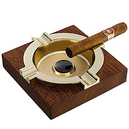 ShiSyan Decoraciones del Arte del Arte sostenedor de Madera Maciza cenicero del cigarro cenicero de Mesa Cuadrada suspensión de 4-diapasón Ceniceros