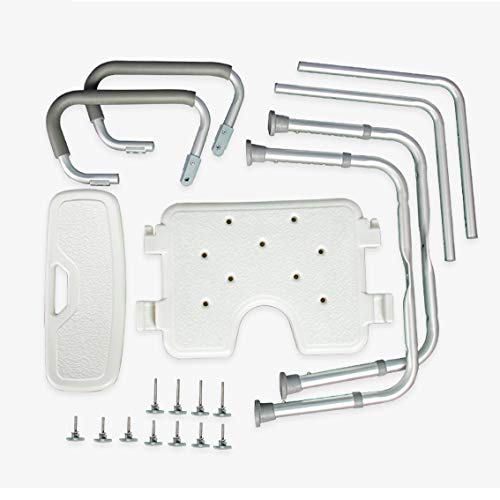 Silla de baño de ducha con brazos y diseño para ir al baño para adultos, cómoda junto a la cama, sillas de ruedas livianas Herramientas rápidas y fáciles Carga 299 lb, ideal para viajar Adecuado par