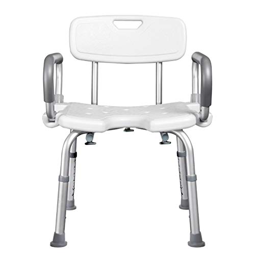 Silla de baño de ducha con brazos y diseño para ir al baño para adultos, cómoda junto a la cama, sillas de ruedas livianas Herramientas rápidas y fáciles Carga 299 lb, ideal para viajar Adecuado par