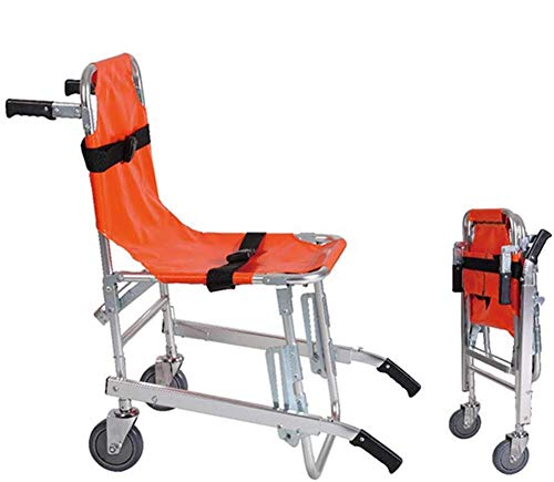 Silla De Escalera - Aluminio Bomba De Ambulancia Ligera Bomba De Evacuación Médica Silla De Escalera Con Hebillas De Liberación Rápida, Naranja