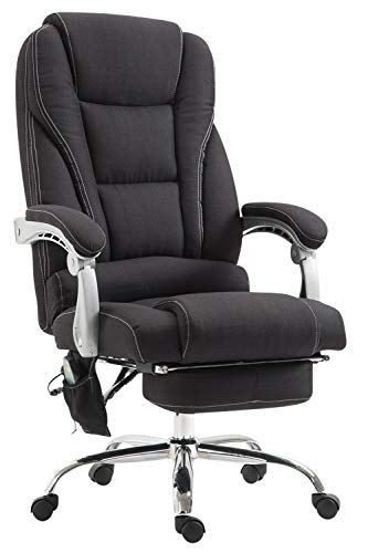 Silla De Oficina De Masaje Pacific En Tela I Silla De Escritorio Relax Regulable En Altura I Silla De Masaje De Ordenador Giratorio I Color:, Color:Negro