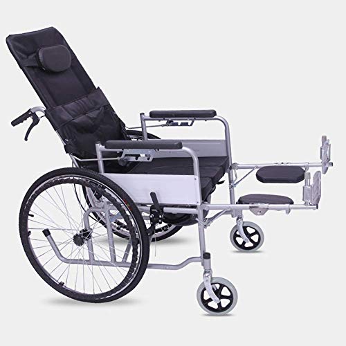 silla de ruedas Silla de rehabilitación médica, silla de ruedas, silla de ruedas plegable liviana, conducción médica, suministros médicos para adultos, multifunción, silla de ruedas reclinable complet