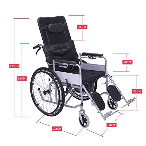 silla de ruedas Silla de rehabilitación médica, silla de ruedas, silla de ruedas plegable liviana, conducción médica, suministros médicos para adultos, multifunción, silla de ruedas reclinable complet