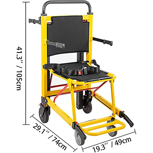 Silla Elevadora De Escaleras Médica EMS, Escalera para Silla De Ruedas De Escalada Motorizada, Silla De Evacuación para Bombero De Ambulancia con Hebillas De Liberación Rápida, Carga 350 Libras