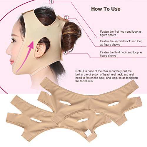 Sonew Venda Facial Faja Adelgazante Facial para el Cuidado Facial Faja Delgada Lifting Facial Doble Chin para Damas(M)