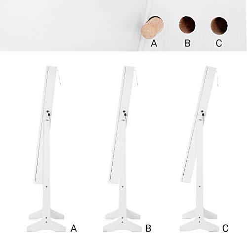 SONGMICS Armario joyero, Espejo joyero, Armario para joyas, Espejo de longitud completa, Idea para regalo, Montaje sencillo, Blanco JJC69WT