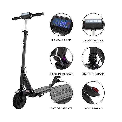 SPEED LION Patinete Eléctrico Plegable Negro Bronx 8 | Patinete Eléctrico Scooter Motor 350W | Patinete para Adultos y Adolescentes | hasta 25 Km/h y 20 Km Autonomía
