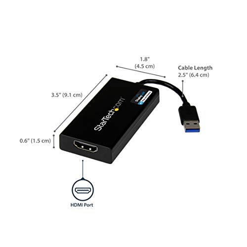 StarTech.com Adaptador Gráfico Externo Multi Monitor USB 3.0 a HDMI Ultra HD 4K Certificado DisplayLink - Tarjeta Gráfica Externa