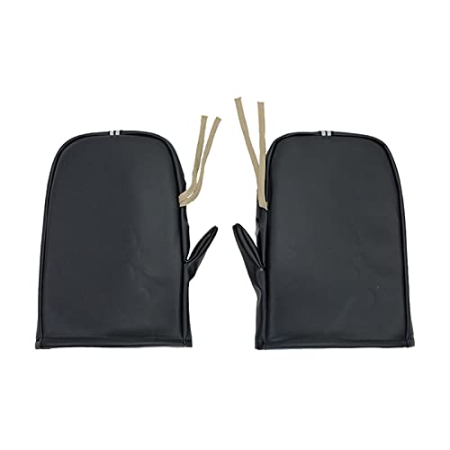 Stronrive Guantes De Moto, Manoplas De Moto Manillar, Cuero PU Gruesa Manillar Protector Impermeable Impermeable A Prueba De Viento Caliente Gran Boca