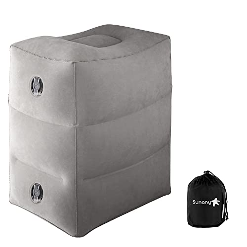 Sunany Almohada de viaje hinchable,para niños y adultos,almohada de pie de viaje,cojines de altura ajustable,la mejor almohada para avión de viaje,uso como reposapiés bajo la oficina