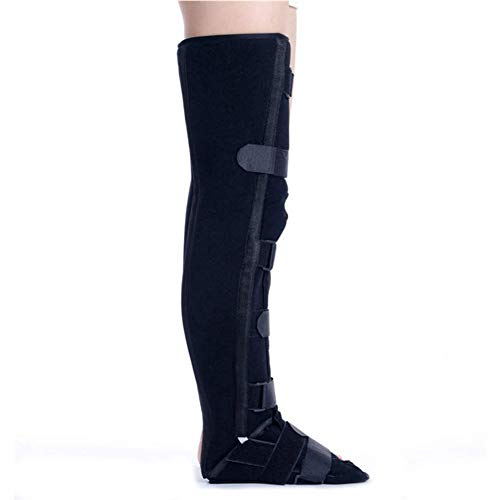 SúPer CinturóN De FijacióN De Tobillo De Pierna, Soporte De FéRula Tibiofibular Femoral, Tobillo De Pantorrilla De CorreccióN De Miembro Inferior, FéRula De FijacióN De Placa De Acero Fija,Negro