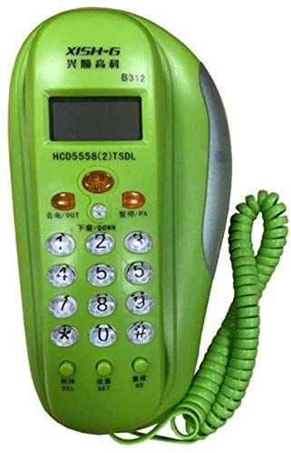 SXRDZ Indicador de la Persona Que Llama Teléfono Fijo Home Landline School Office Hotel Montado en la Pared Desktop Mini Teléfono Teléfono Teléfonos, Rojo (Color : Green)