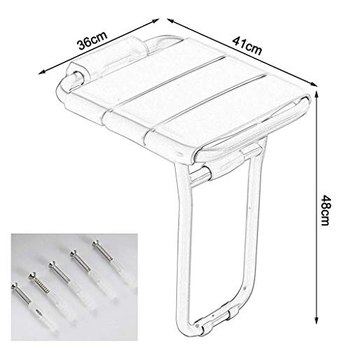 Taburete ducha amarillo taburete baño montaje en pared plegable | Silla ducha asiento ducha | Patas silla baño Badsitz personas mayores discapacitadas discapacitadas, estructura acero inoxidable