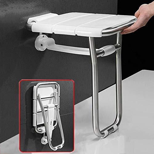 Taburete ducha amarillo taburete baño montaje en pared plegable | Silla ducha asiento ducha | Patas silla baño Badsitz personas mayores discapacitadas discapacitadas, estructura acero inoxidable